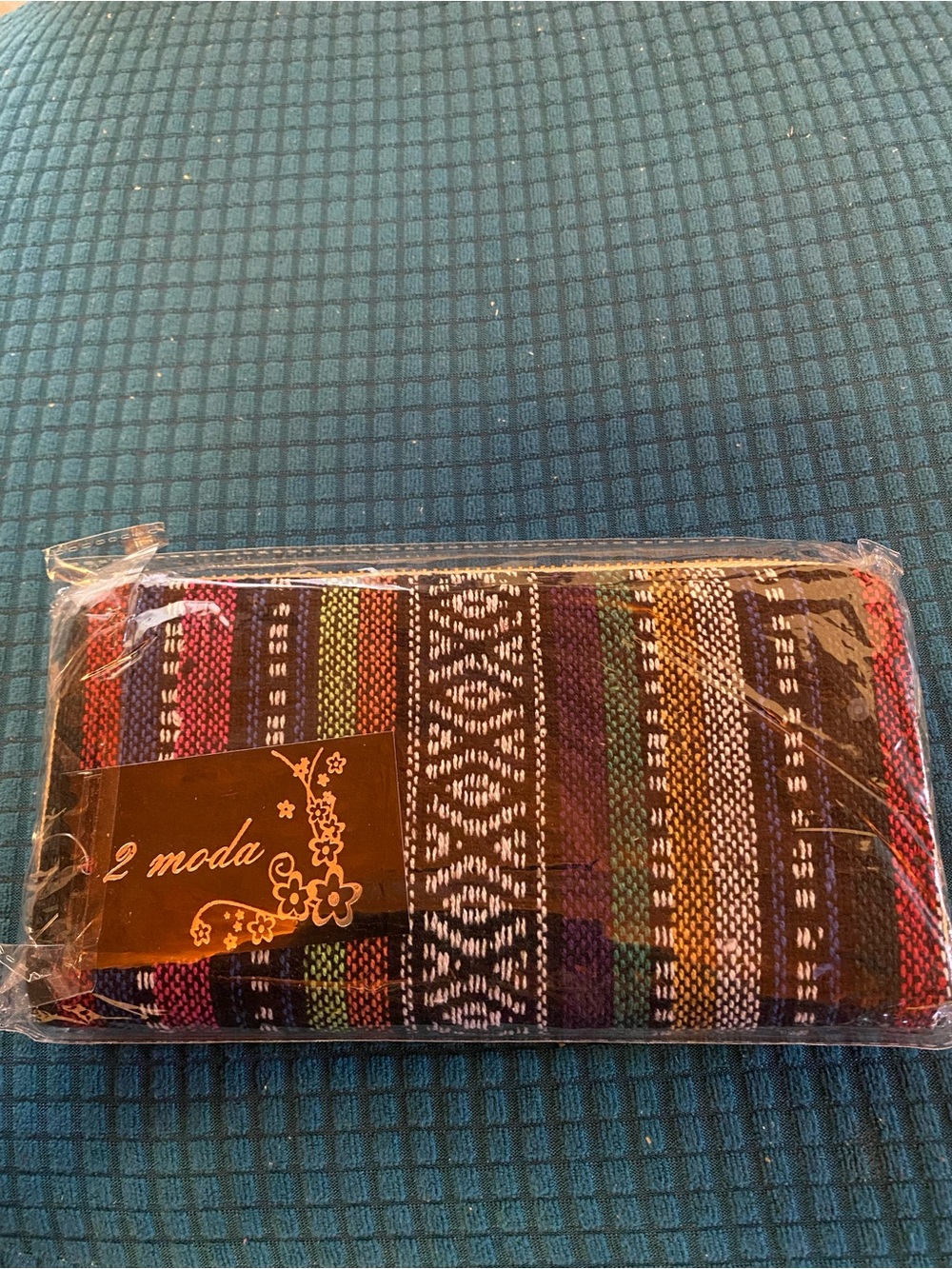 Moda Hippie Boho Tribal Multicolor Woven Wallet - Stripe Pattern NEW